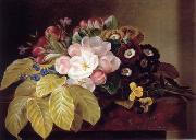 unknow artist, Floral, beautiful classical still life of flowers.037